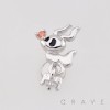 HALLOWEEN GHOST DOG ZERO PUMPKIN NOSE DANGLE CZ 316L SURGICAL STEEL THREADLESS PUSH-PIN LABRET SET